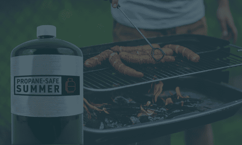 Propane tank and a grill.