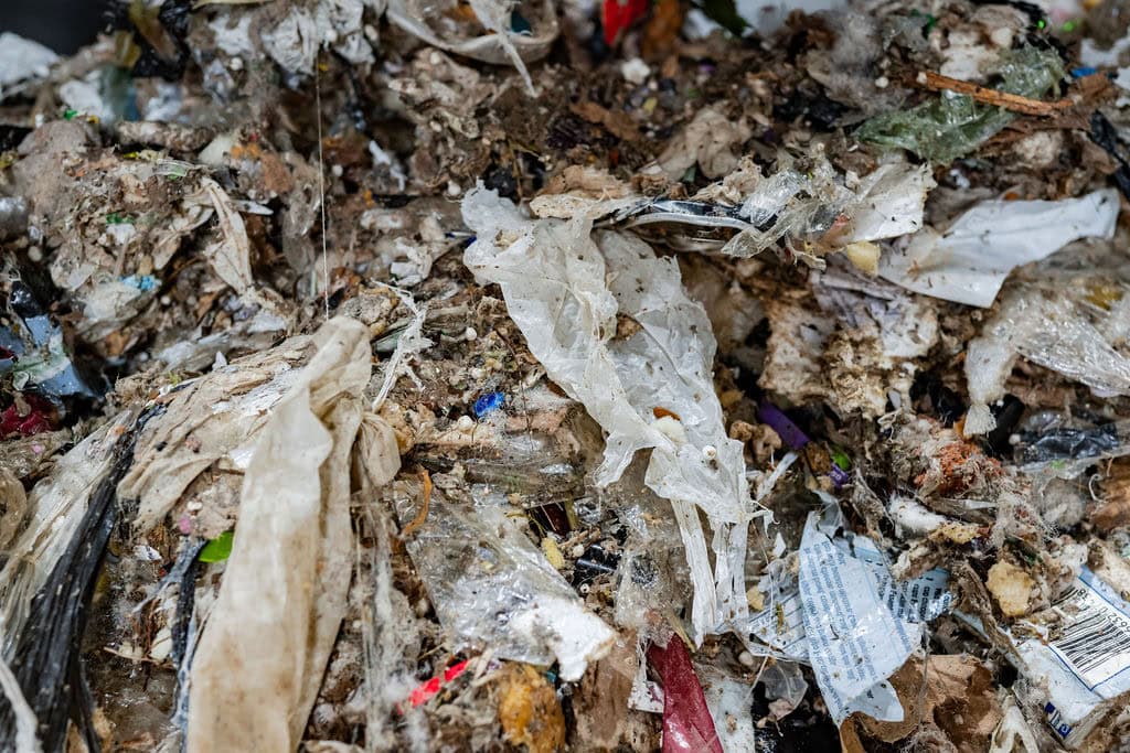 This picture shows refuse-derived fuel after being processed at the R&E Center.